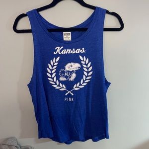 VS Size: XS. Blue KU Jay-hawk tank top SO SOFT